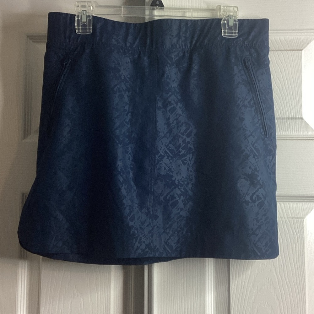 Orvis Textured Navy Mini Skort Zippered Pockets M